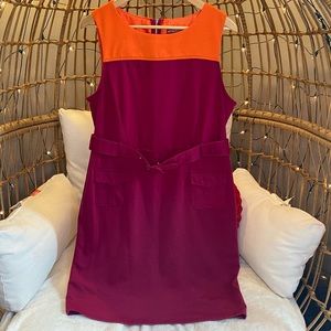 Merona clot block sheath dress with belt size 14